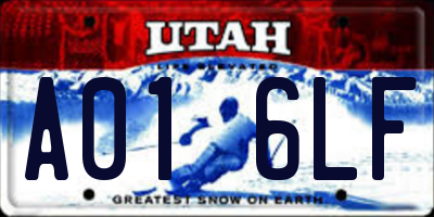 UT license plate A016LF