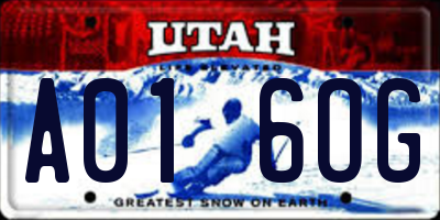 UT license plate A016OG