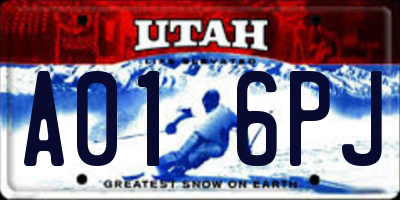 UT license plate A016PJ