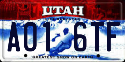 UT license plate A016TF