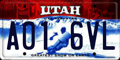 UT license plate A016VL