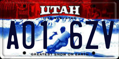 UT license plate A016ZV