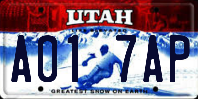 UT license plate A017AP