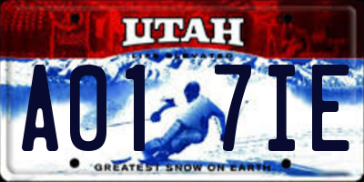 UT license plate A017IE