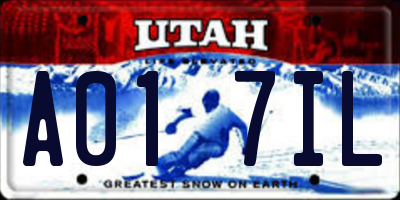 UT license plate A017IL