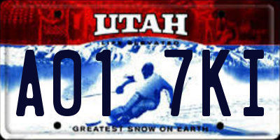 UT license plate A017KI