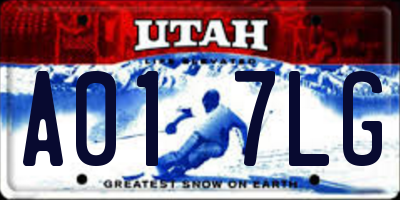 UT license plate A017LG