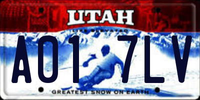 UT license plate A017LV