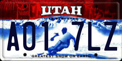 UT license plate A017LZ