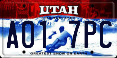 UT license plate A017PC