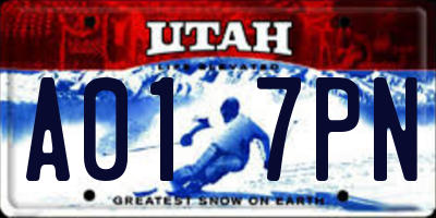 UT license plate A017PN