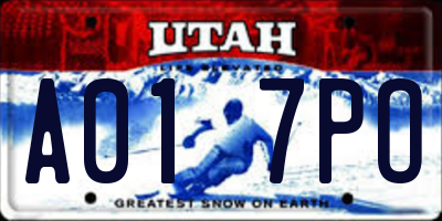 UT license plate A017PO