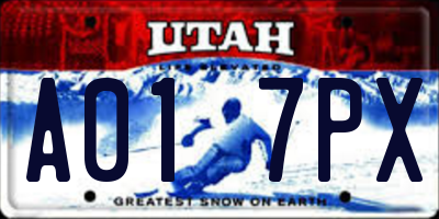 UT license plate A017PX