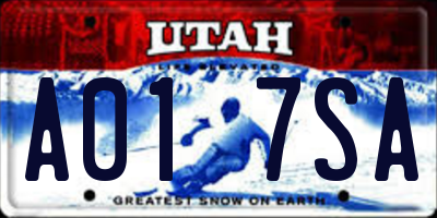 UT license plate A017SA