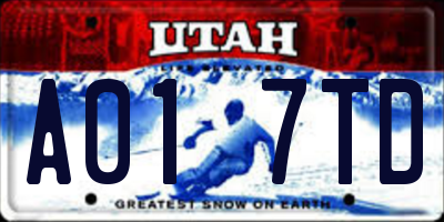 UT license plate A017TD