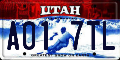 UT license plate A017TL