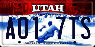 UT license plate A017TS