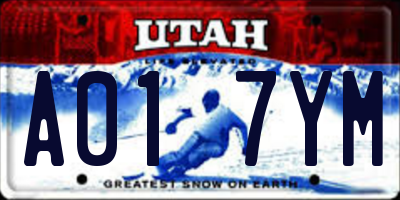 UT license plate A017YM