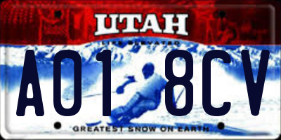 UT license plate A018CV