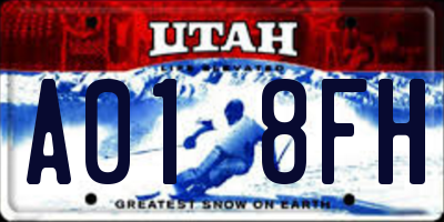 UT license plate A018FH