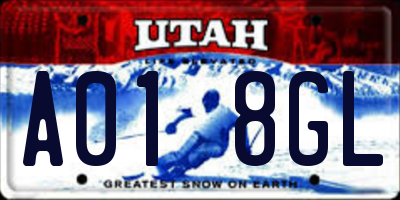 UT license plate A018GL