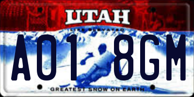 UT license plate A018GM