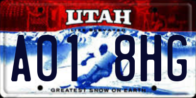 UT license plate A018HG