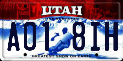 UT license plate A018IH