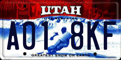 UT license plate A018KF