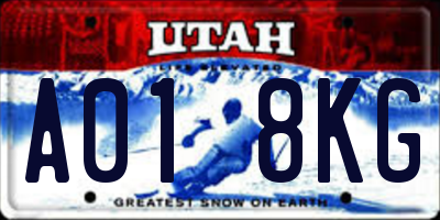 UT license plate A018KG