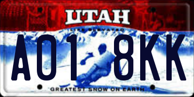 UT license plate A018KK