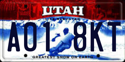 UT license plate A018KT