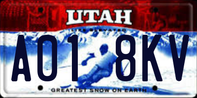 UT license plate A018KV