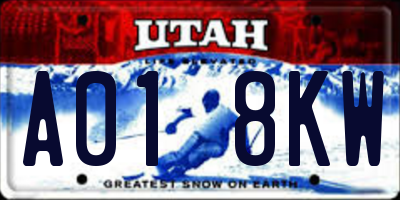 UT license plate A018KW