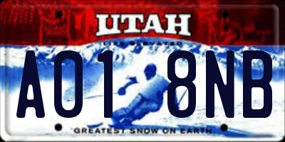 UT license plate A018NB