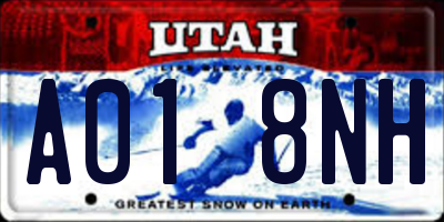 UT license plate A018NH