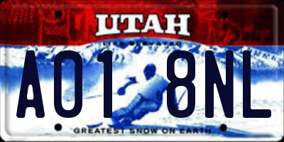 UT license plate A018NL