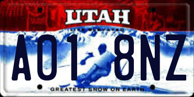 UT license plate A018NZ