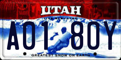 UT license plate A018OY