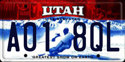 UT license plate A018QL