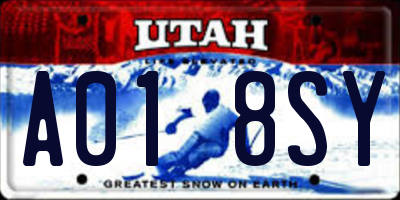 UT license plate A018SY