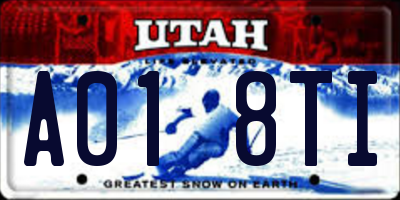 UT license plate A018TI