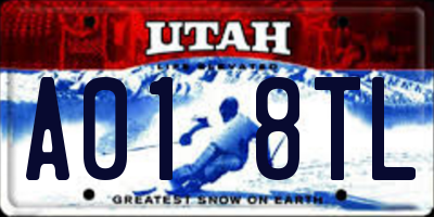 UT license plate A018TL