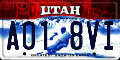 UT license plate A018VI