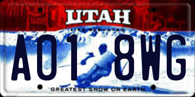 UT license plate A018WG