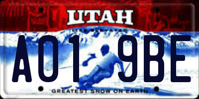 UT license plate A019BE