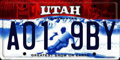 UT license plate A019BY