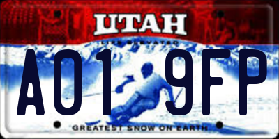 UT license plate A019FP