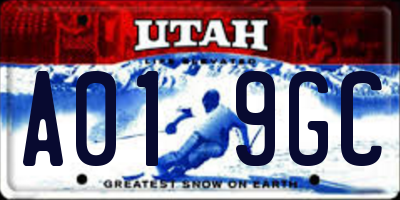 UT license plate A019GC