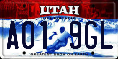 UT license plate A019GL